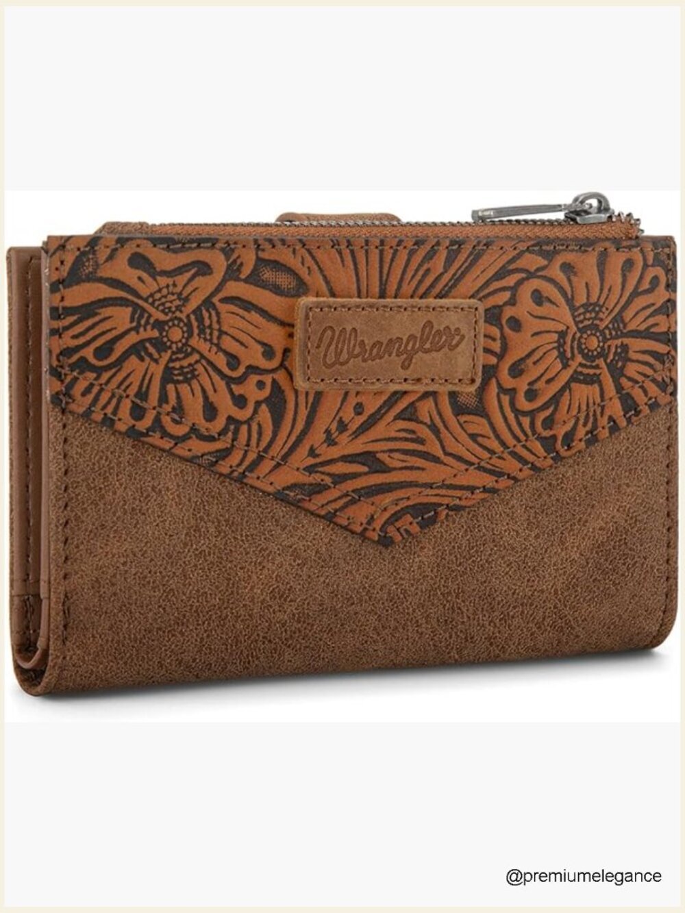 Designer Bifold Wallet Embossed Vegan Leather RFID Protected 6 Card Slots